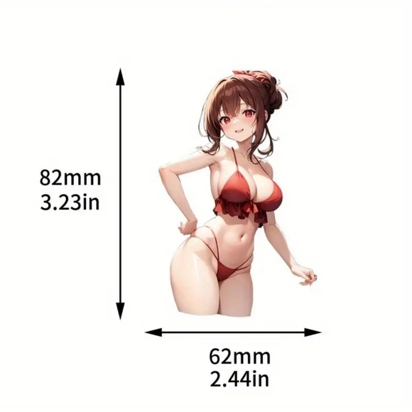 Sticker – Beach Time Anime – Let’s Go For A Swim – Waterproof Vinyl Decal 3/$20 - Picture 4 of 7